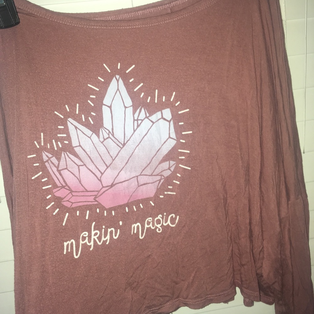 Makin magic crystal long sleeve off the shoulder